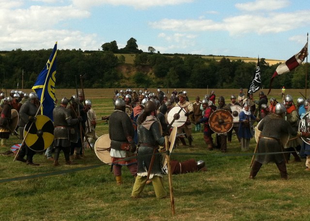Re-enactment of the Battle of Carham by Northumbrian Vikings, Carham parish, Northumberland