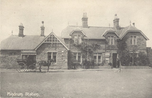 An old postcard of Mindrum Station on the North Eastern Railway's Alnwick and Cornhill line, Carham parish, Northumberland